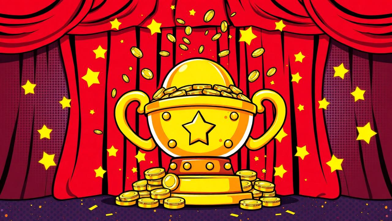 Hello Millions jackpot trophy bursting with coins